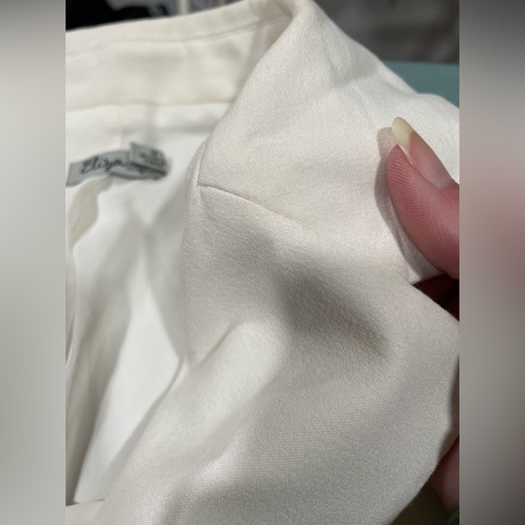 Vintage Eliza J White Blazer Jacket 3/4 Sleeve Minimalist Career Office Size M - Picture 13 of 16